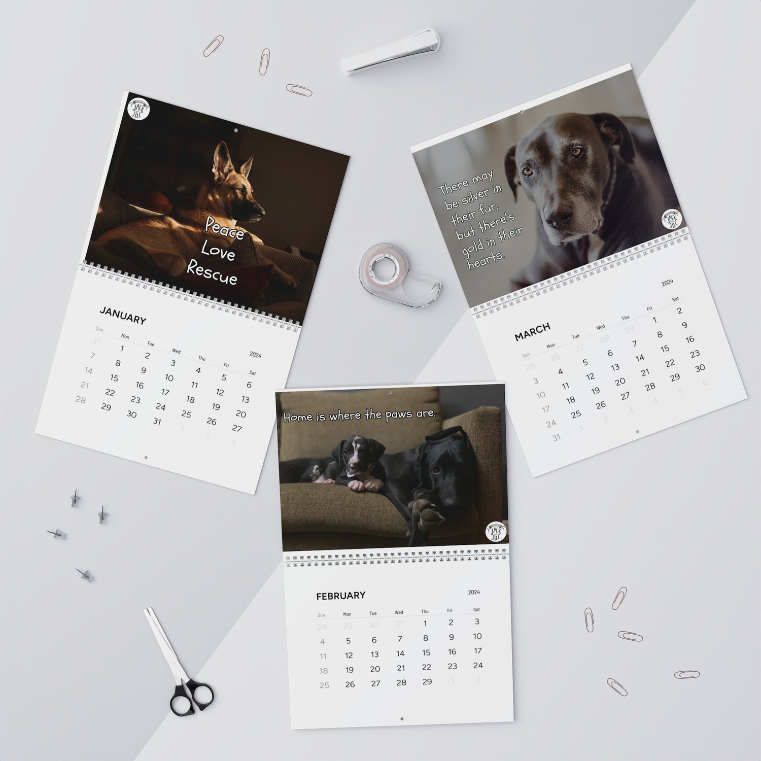 Rescuing Jack and Jill - Big Dog Lovers! 2024 Calendar Rescuing Jack and Jill
