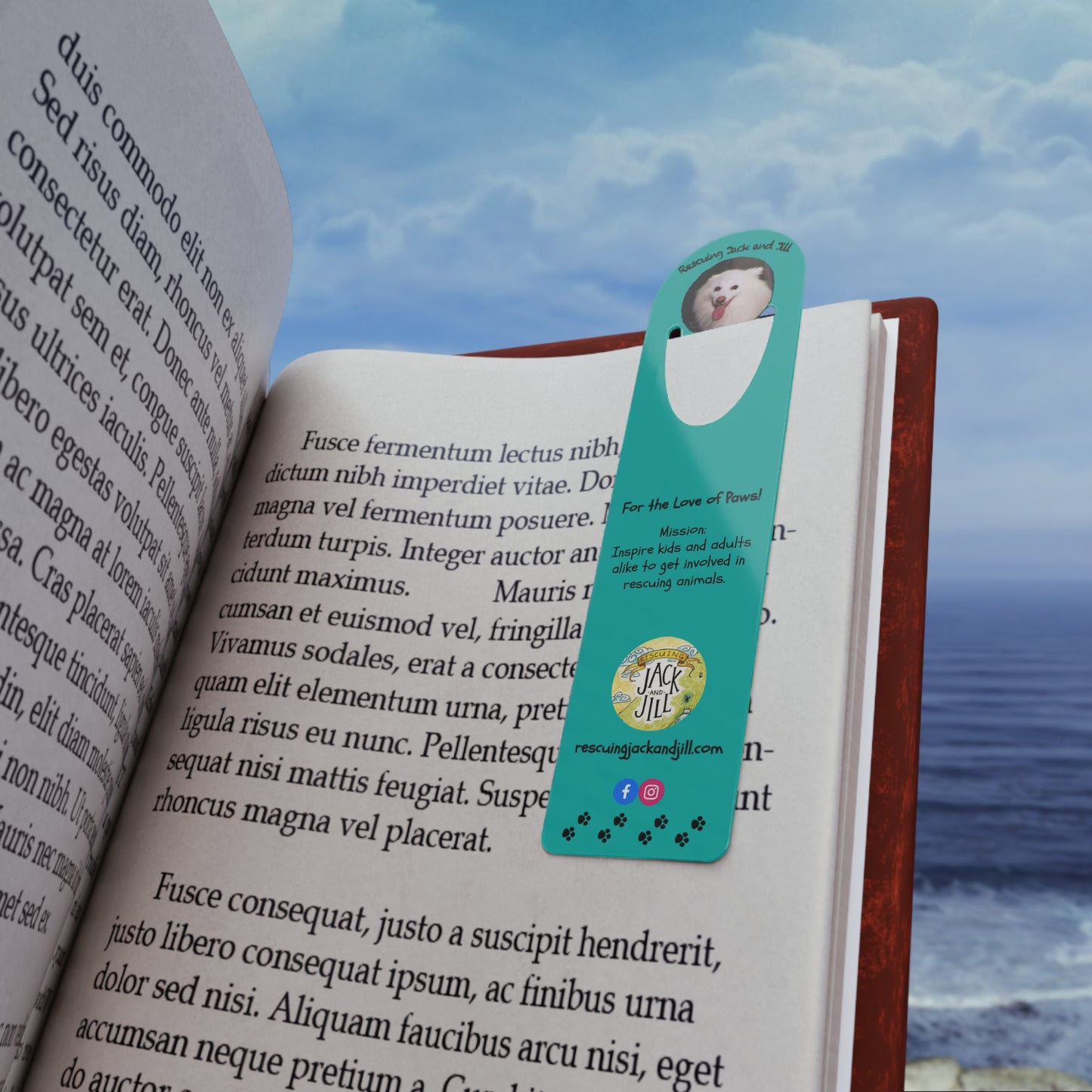 Rescuing Jack and Jill - Book Marker - "Mission:  Inspire kids and adults alike to get involved in rescuing animals!"